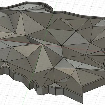 Tranh Treo Tường Bản Đồ Ba Lan Low Poly