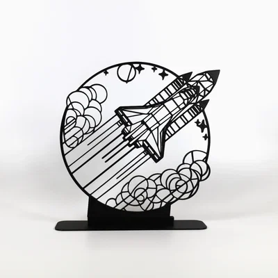 Tàu Con Thoi Line Art Hình Học (Geometric Line Art Space Shuttle)