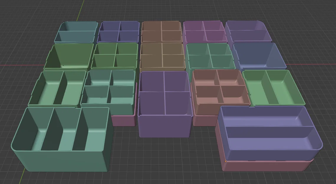 Insert ngăn hộp organizer HDX/Hypertough/Anvil (FreeCAD Parametric) - Image 3