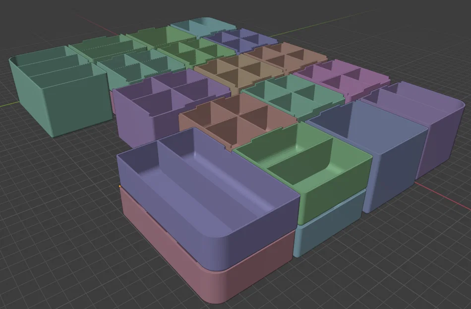Insert ngăn hộp organizer HDX/Hypertough/Anvil (FreeCAD Parametric) - Image 4