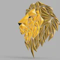 Mô hình 3D Lion on the wall - Sư tử hình học nghệ thuật - Thumbnail 1
