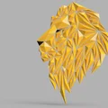 Mô hình 3D Lion on the wall - Sư tử hình học nghệ thuật - Thumbnail 3