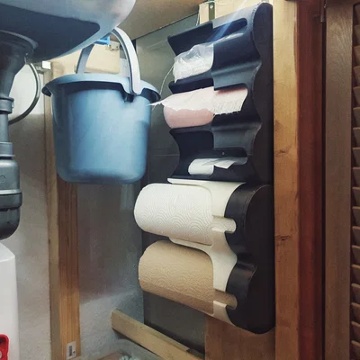 Giá treo cuộn túi rác / cuộn giấy lau (Tashbag roll / paper towel holder)