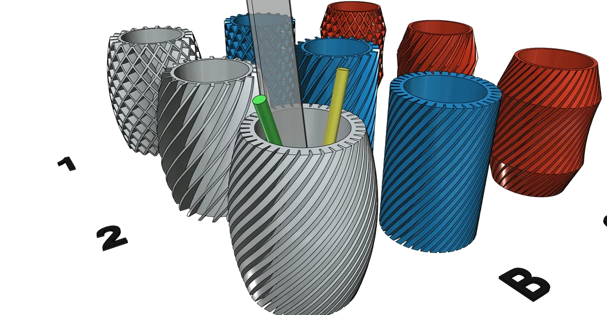 Kệ Cắm Bút/Kẹp Bút (Pencil Holder) Dễ In – Easy Print - Image 1