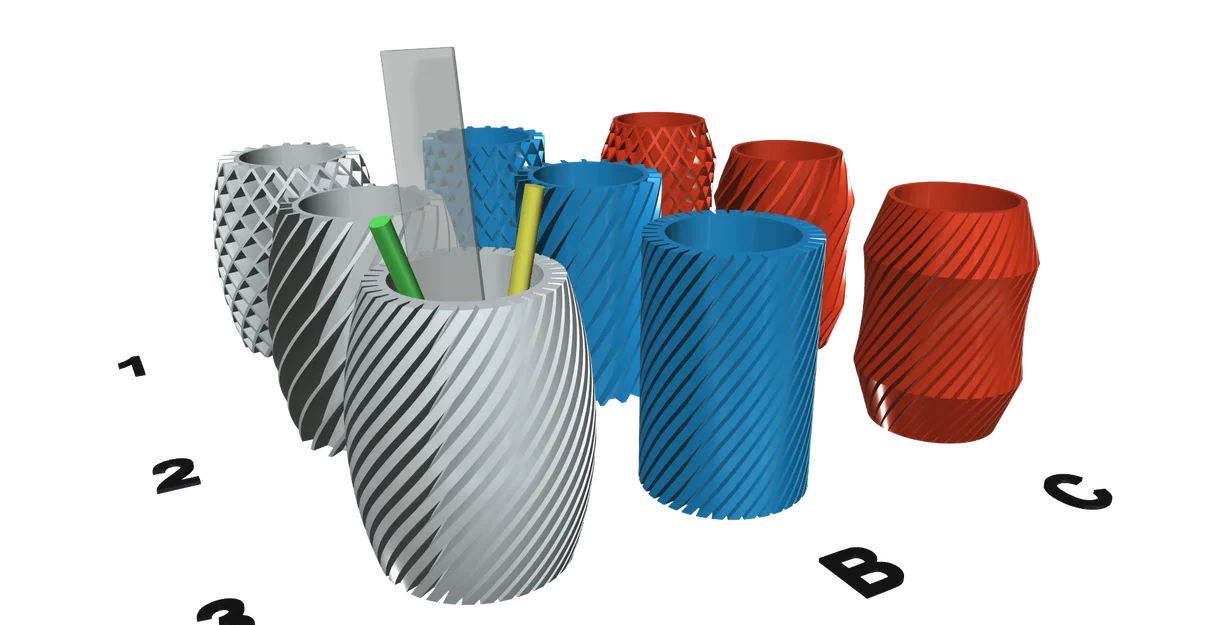 Kệ Cắm Bút/Kẹp Bút (Pencil Holder) Dễ In – Easy Print - Image 7