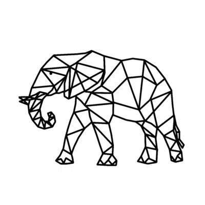 Mô hình trang trí voi 2D phong cách Geometric đẹp mắt