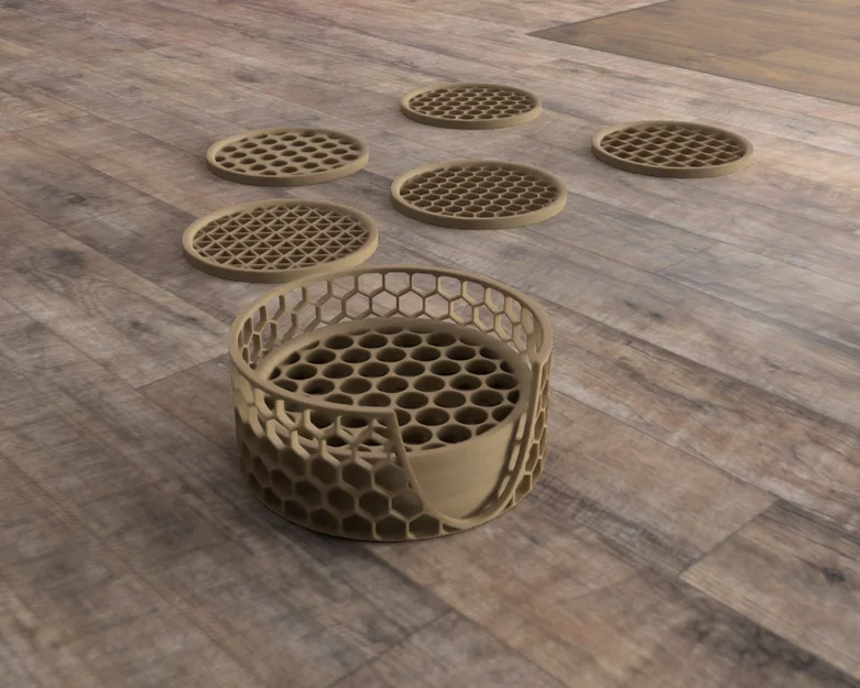 Đế lót ly hoạ tiết hình học (Geometric patern coasters) - Image 1