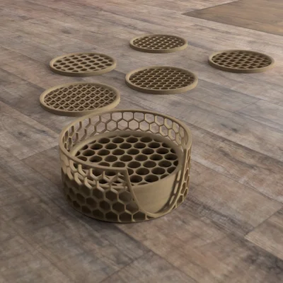 Đế lót ly hoạ tiết hình học (Geometric patern coasters)