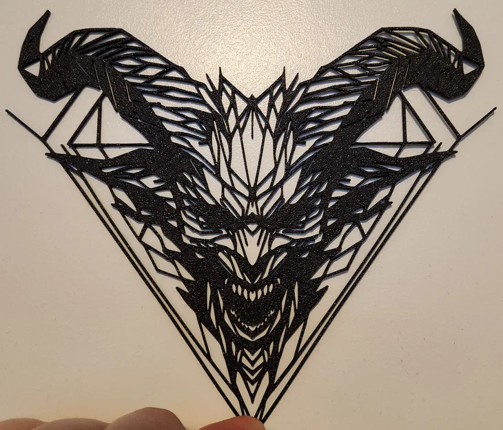 Geometric Demon – Tranh treo tường hình quỷ phong cách hình học - Image 1