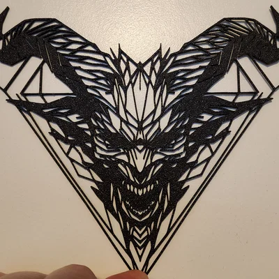 Geometric Demon – Tranh treo tường hình quỷ phong cách hình học