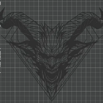 Geometric Demon – Tranh treo tường hình quỷ phong cách hình học