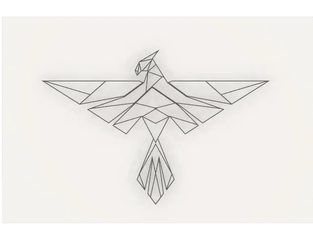 Geometric Pheonix – Nghệ thuật phượng hoàng hình học in 3D - Image 4
