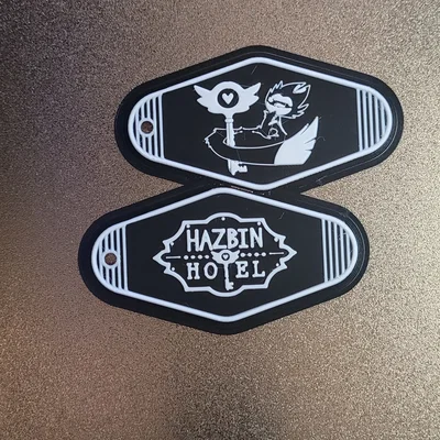 Móc khóa Hazbin Hotel in 3D phong cách thẻ khách sạn độc đáo