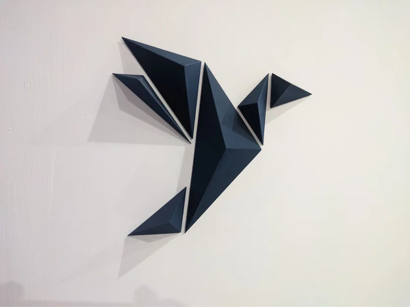 Origami Crane Geometric Wall Art – Tranh Treo Tường Hạc Origami Hình Học - Image 1