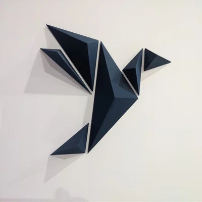 Origami Crane Geometric Wall Art – Tranh Treo Tường Hạc Origami Hình Học