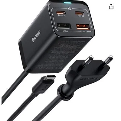 Giá treo tường 3D cho củ sạc Baseus 65W 4 cổng tiện lợi