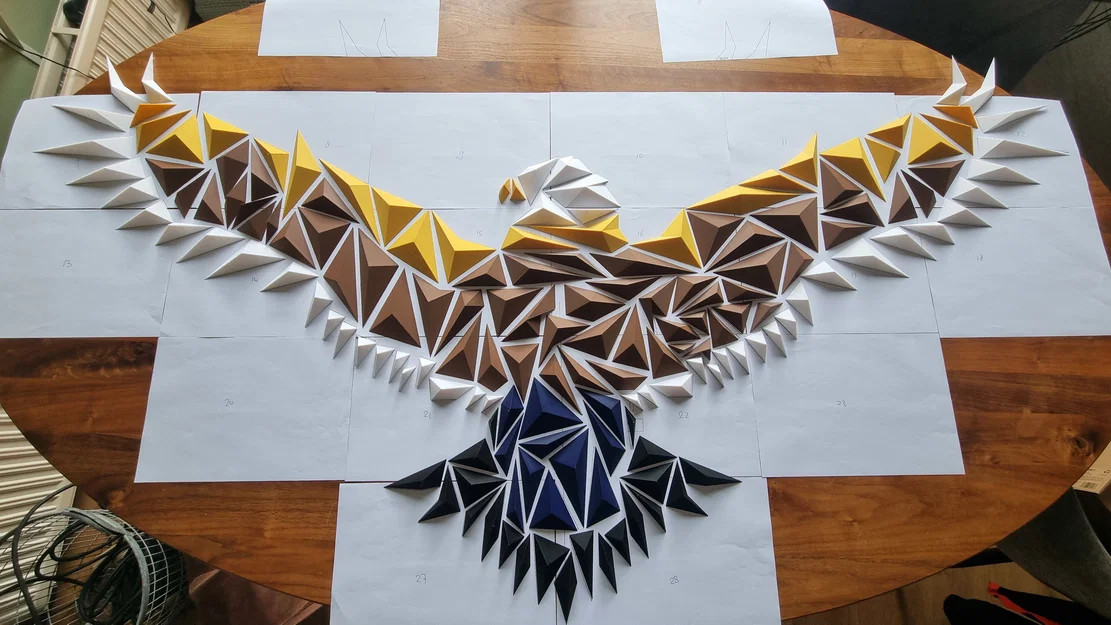 Mô hình tranh treo tường 3D hình đại bàng Low-Poly khổ lớn ấn tượng - Image 1