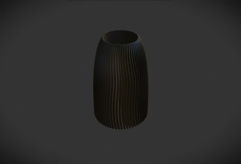 Mẫu in 3D bình hoa trang trí hình xoắn ốc hiện đại - Image 1