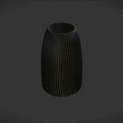 Mẫu in 3D bình hoa trang trí hình xoắn ốc hiện đại
