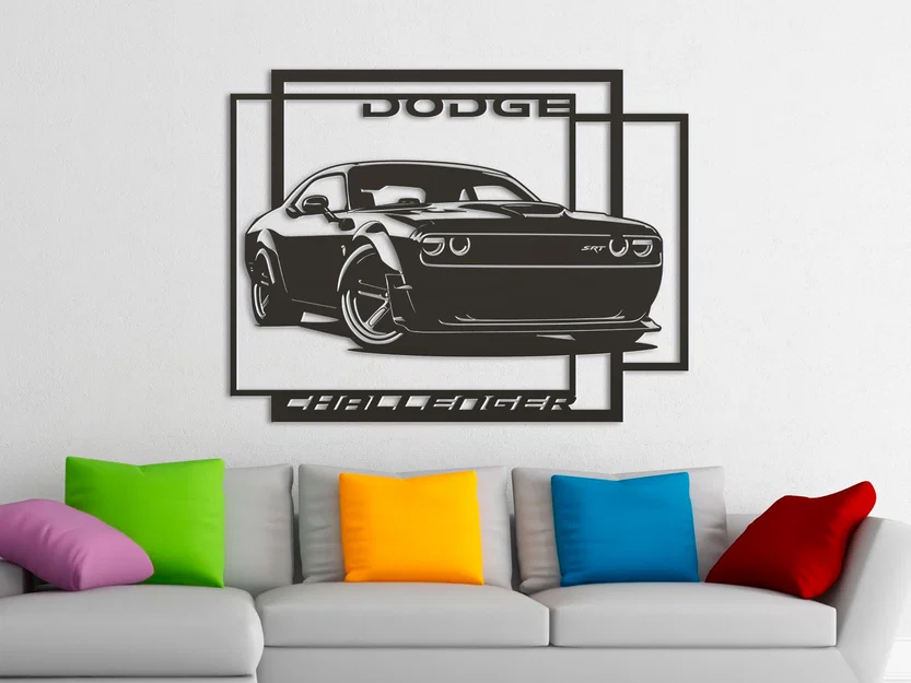 Mô hình trang trí treo tường Dodge Challenger cho người đam mê xe - Image 1