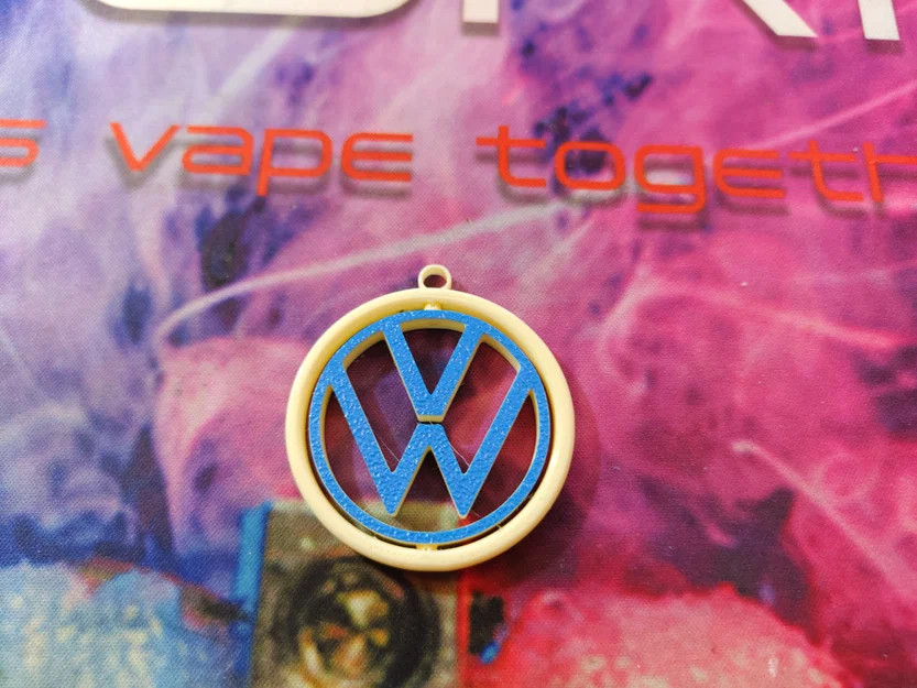 Móc khóa logo Volkswagen xoay in 3D - Phụ kiện độc lạ cho xe hơi - Image 1