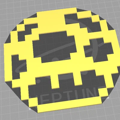 Mô hình Nấm Super Mario 8-bit trang trí - File in 3D nghệ thuật