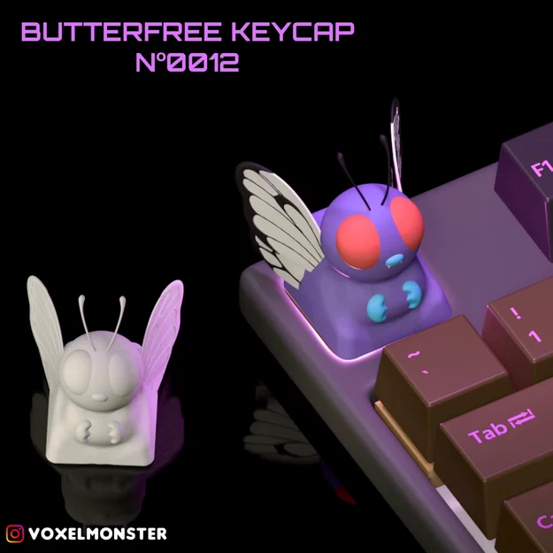 Keycap Butterfree N0012 - Phụ kiện phím cơ độc đáo cho fan Pokemon - Image 1