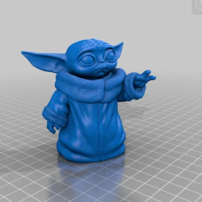 Mô hình 3D Baby Yoda không đế cực xinh xắn