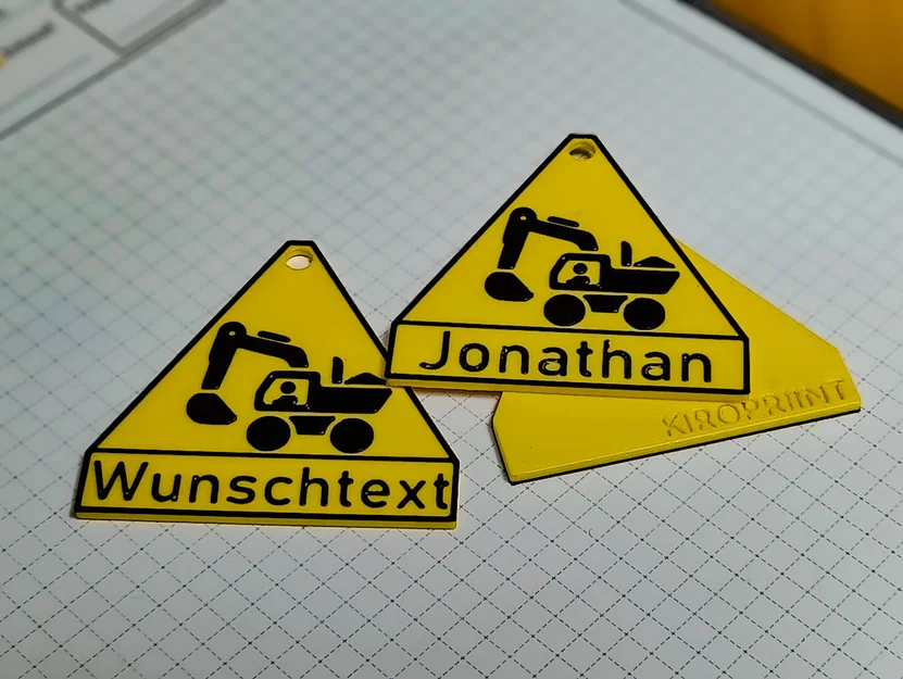 Móc khóa xe xúc (Excavator) tùy biến tên - Image 3