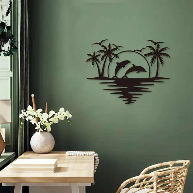 Tranh Treo Tường Cá Heo Bãi Biển (Beach Dolphin Wall Art) - Image 1