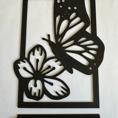 Mô hình trang trí 3D Bướm và Hoa để bàn tinh tế