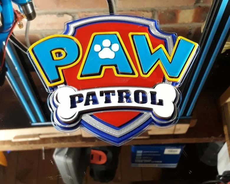 Logo Paw Patrol 3D Đẹp Mắt - Hướng Dẫn In Nhiều Màu Dễ Dàng - Image 1