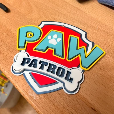 Mô hình logo Paw Patrol 5 màu - Phụ kiện in 3D đẹp mắt cho bé