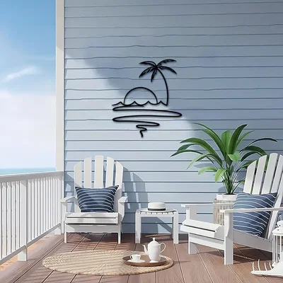 Tranh treo tường nghệ thuật Palm Beach - Mẫu in 3D decor độc đáo