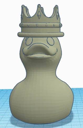 Mô hình chú vịt đội vương miện 3D (Duck with crown) siêu đáng yêu - Image 1