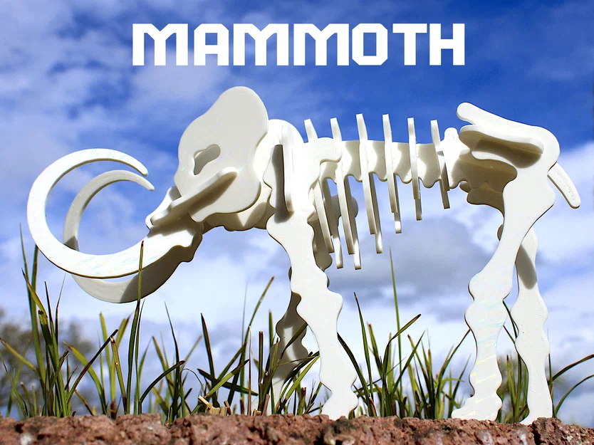 Bộ ghép hình 3D bộ xương Mammoth dạng Kit Card - Image 1
