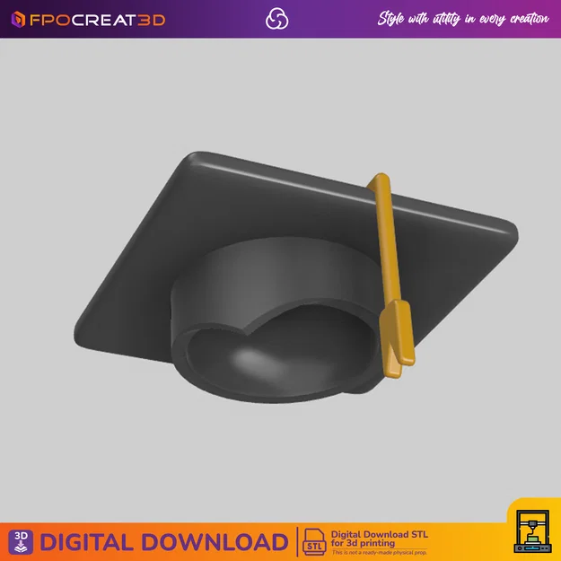 Nón tốt nghiệp (Birrete) – Gorro de Graduación – File 3D STL - Image 1