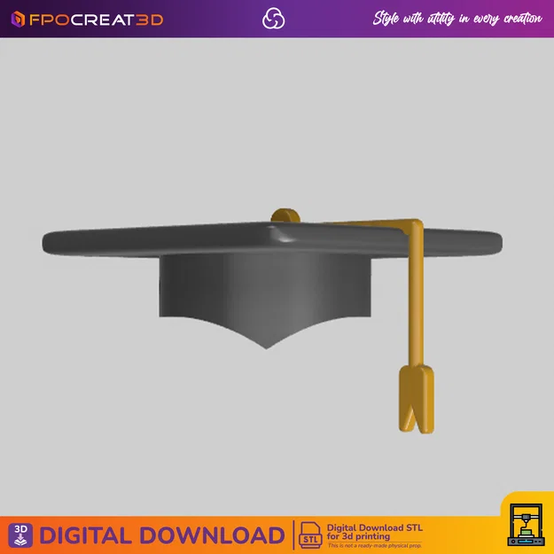 Nón tốt nghiệp (Birrete) – Gorro de Graduación – File 3D STL - Image 2