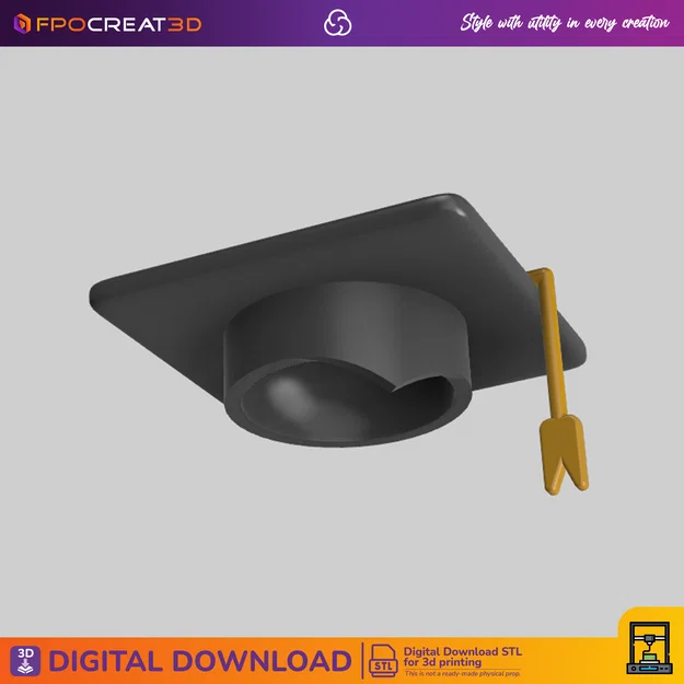 Nón tốt nghiệp (Birrete) – Gorro de Graduación – File 3D STL - Image 3