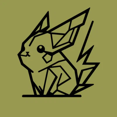 Pikachu Pokemon Geometric (Wallart) - Mẫu In 3D