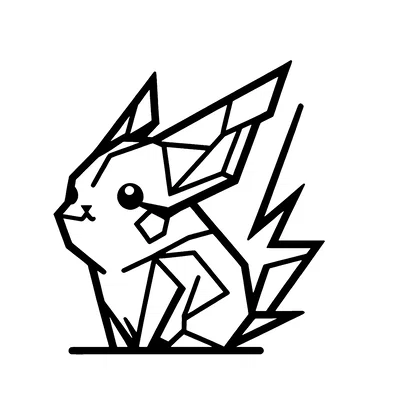 Pikachu Pokemon Geometric (Wallart) - Mẫu In 3D