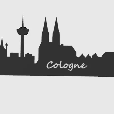 Mô hình trang trí tường đường chân trời Cologne (Cologne skyline) 3D