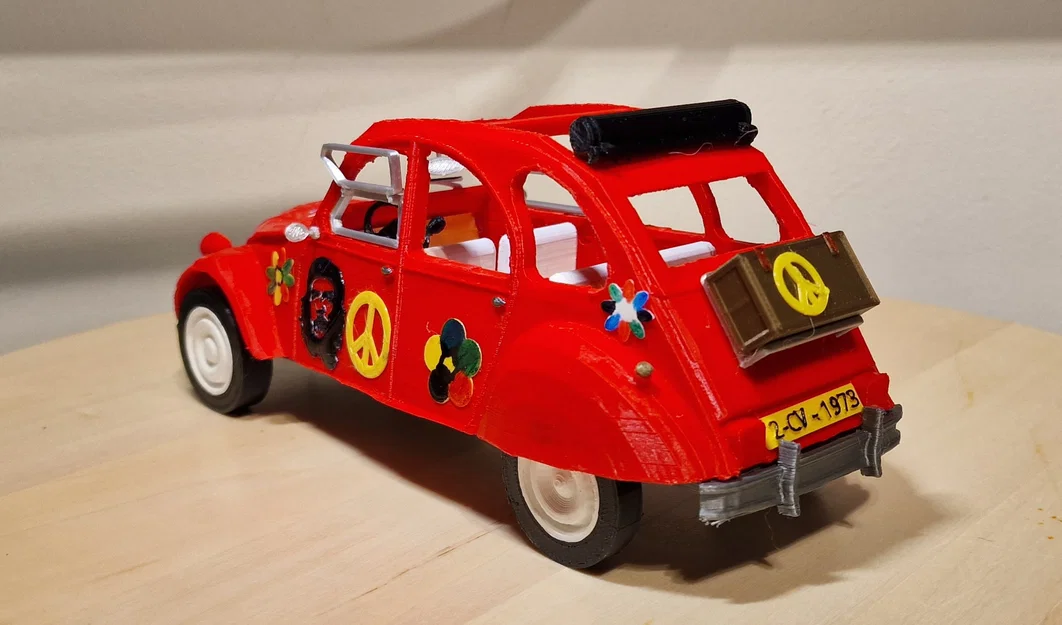 Mô hình xe cổ Citroën 2CV 1973 phiên bản Flower Power in 3D - Image 2