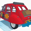 Mô hình xe cổ Citroën 2CV 1973 phiên bản Flower Power in 3D - Thumbnail 5