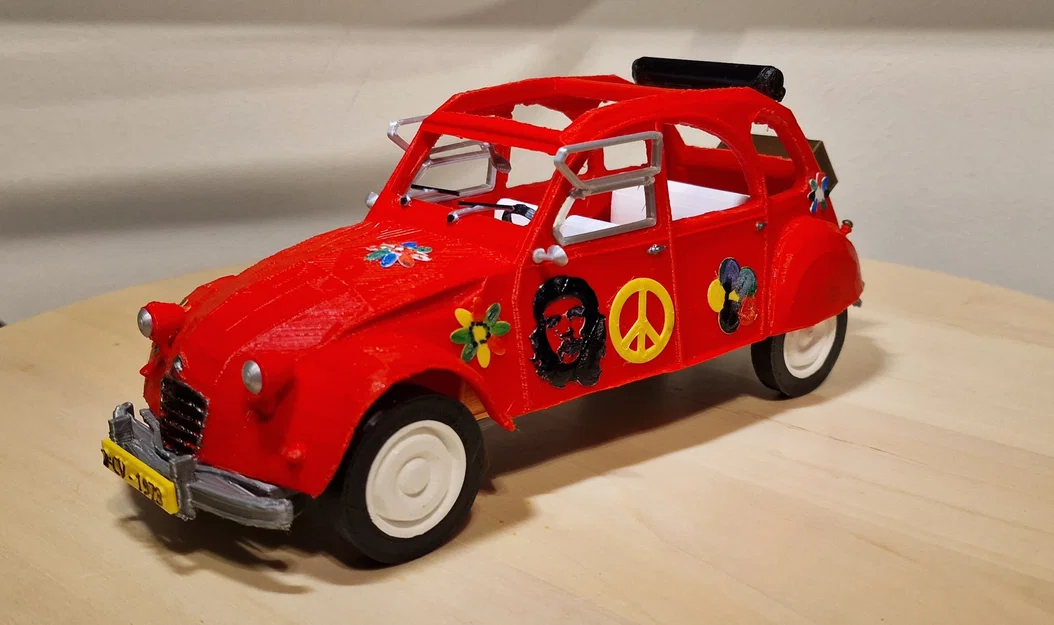 Mô hình xe cổ Citroën 2CV 1973 phiên bản Flower Power in 3D - Image 6