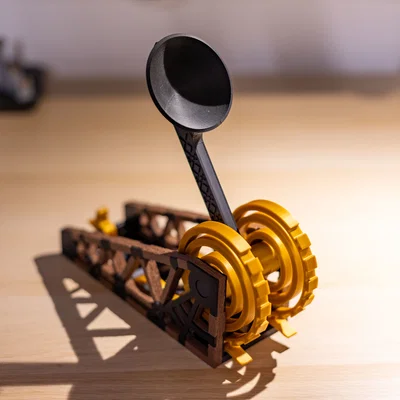 Catapult lò xo xoắn chỉnh lực (Torsion Spring Catapult with Adjustable Force)