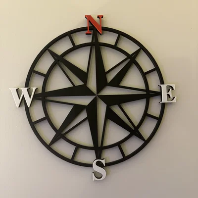 Mô hình trang trí treo tường 3D Large Compass Rose cực đẹp
