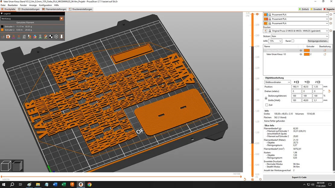 Remix Thánh giá “Kinh Lạy Cha” kèm đế đứng, đa màu MK3S+MMU2S - Image 4