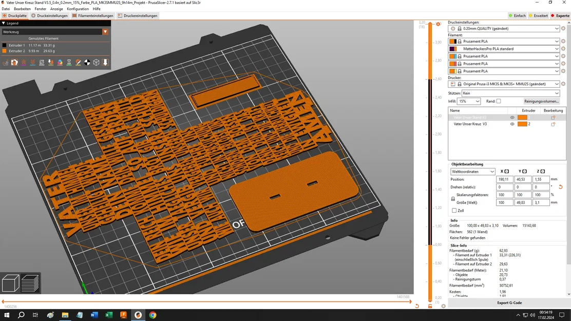 Remix Thánh giá “Kinh Lạy Cha” kèm đế đứng, đa màu MK3S+MMU2S - Image 5