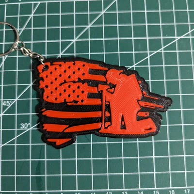 Móc khóa hình người lính cứu hỏa (Firefighter Keychain) in 3D cực chất